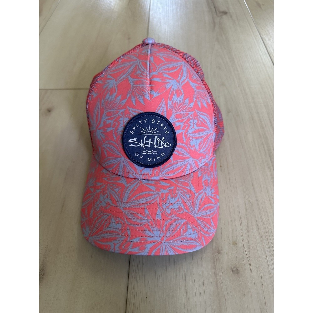 Salt Life Pink Tropical Print Adjustable Snap Back Hat